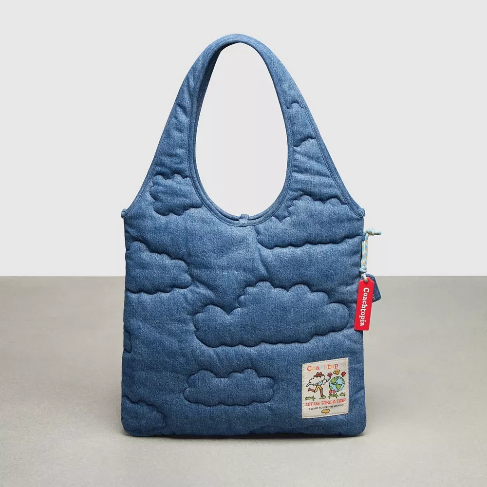 Flat Tote With Cloud Quilting