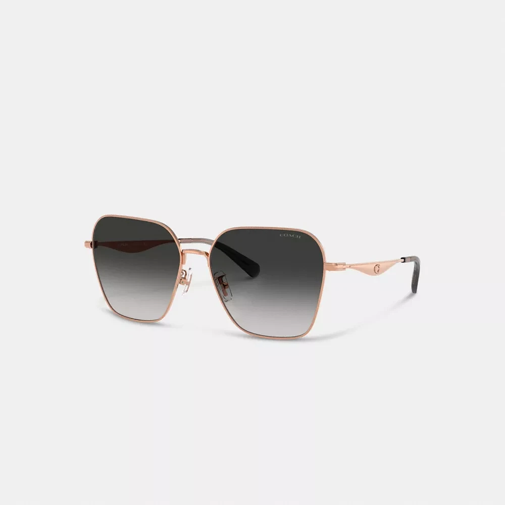 C Hardware Metal Oversized Square Sunglasses