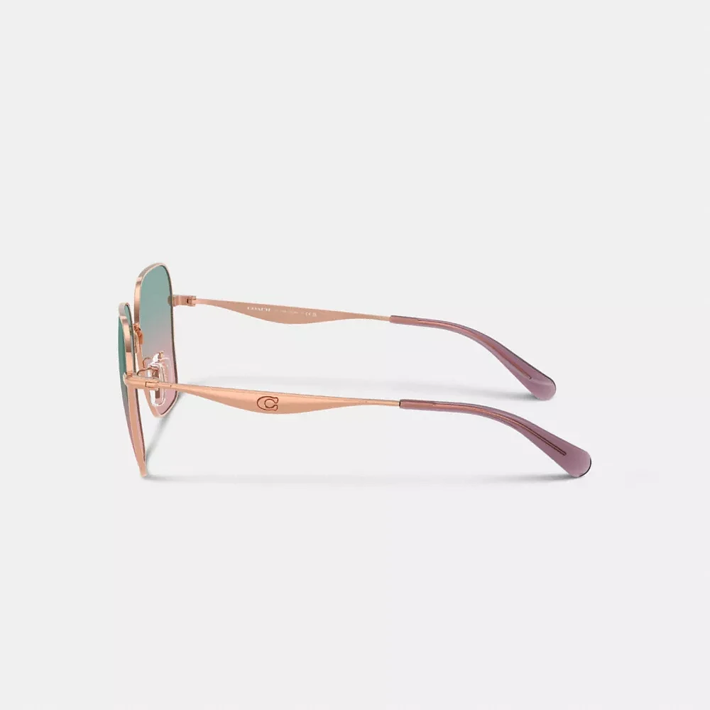 C Hardware Metal Oversized Square Sunglasses
