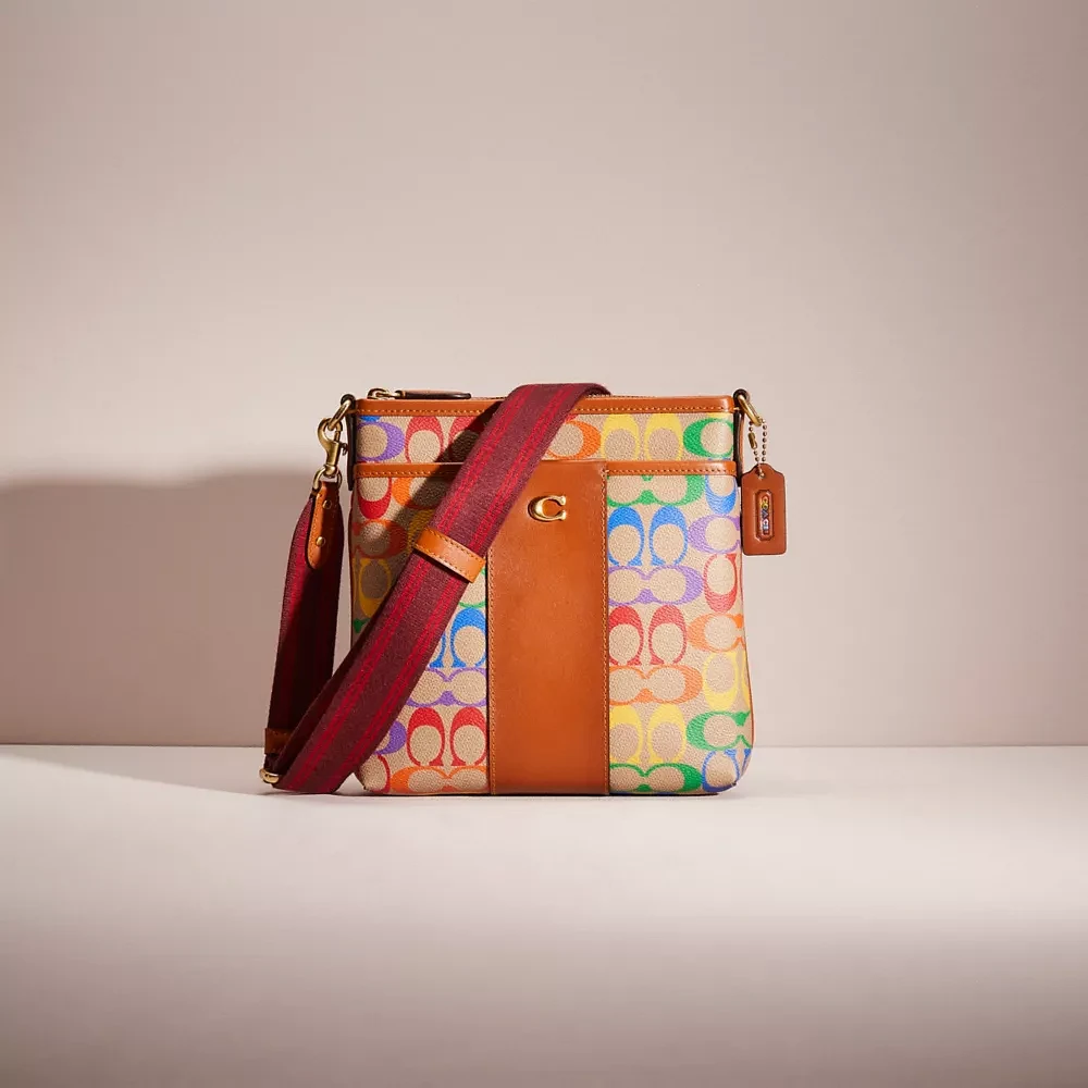 Restored Kitt Messenger Crossbody In Rainbow Signature Canvas