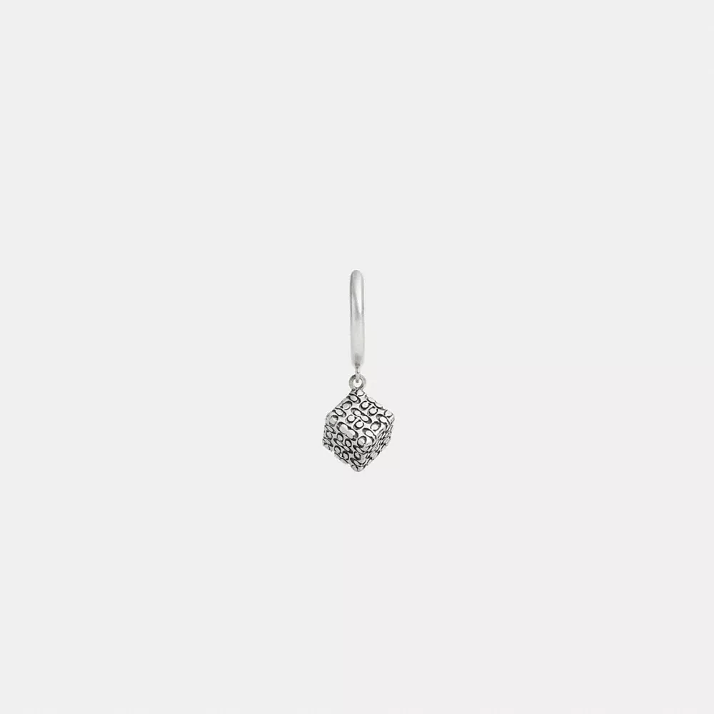 Quilted Cube Huggie Earring