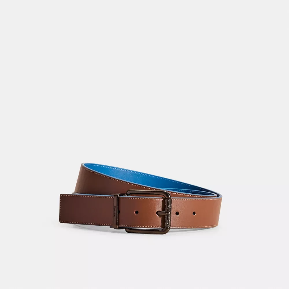 Restored Roller Buckle Cut To Size Reversible Belt, 38 Mm