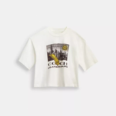 Collage Graphic Cropped T Shirt Organic Cotton