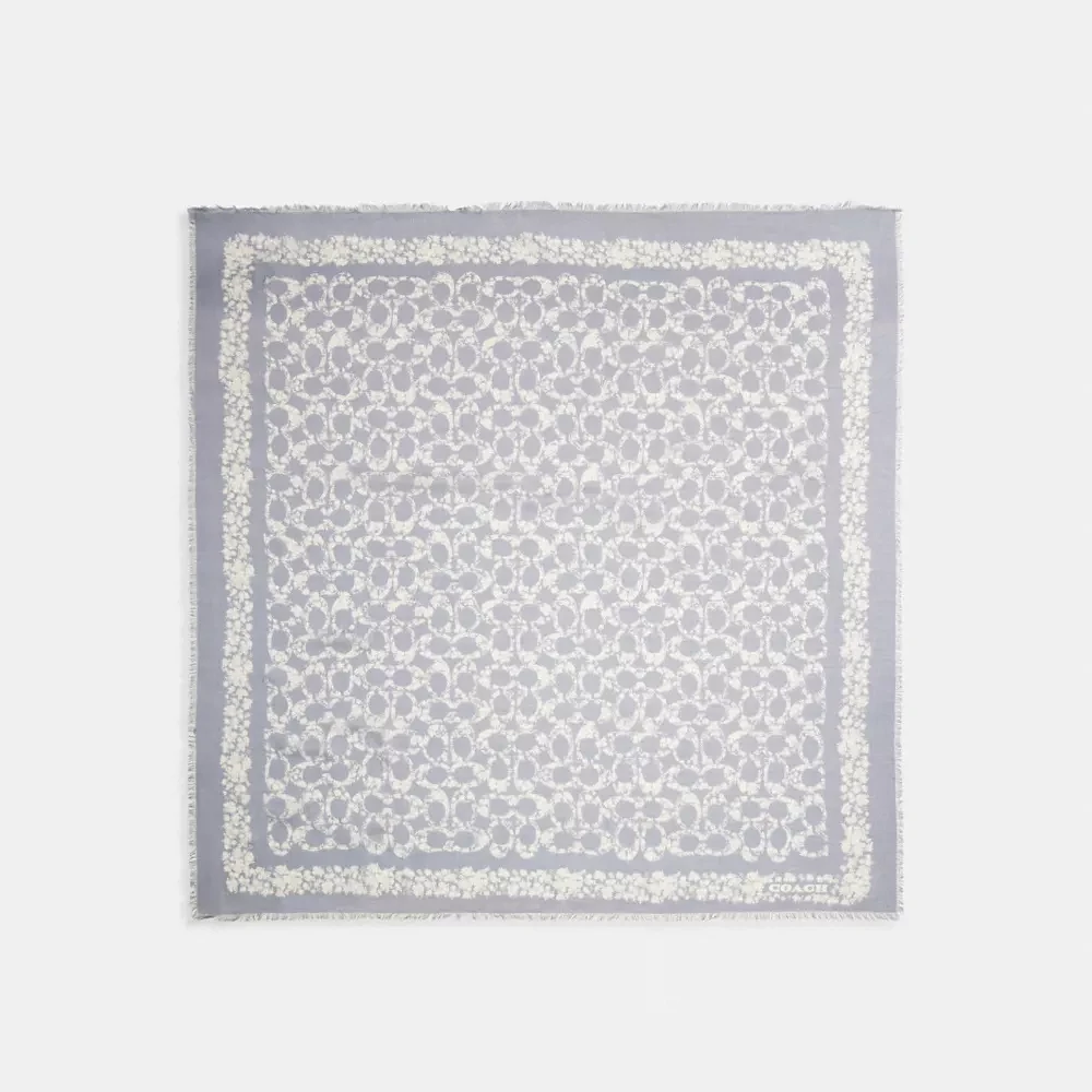 Signature Rose Meadow Print Oversized Square Scarf