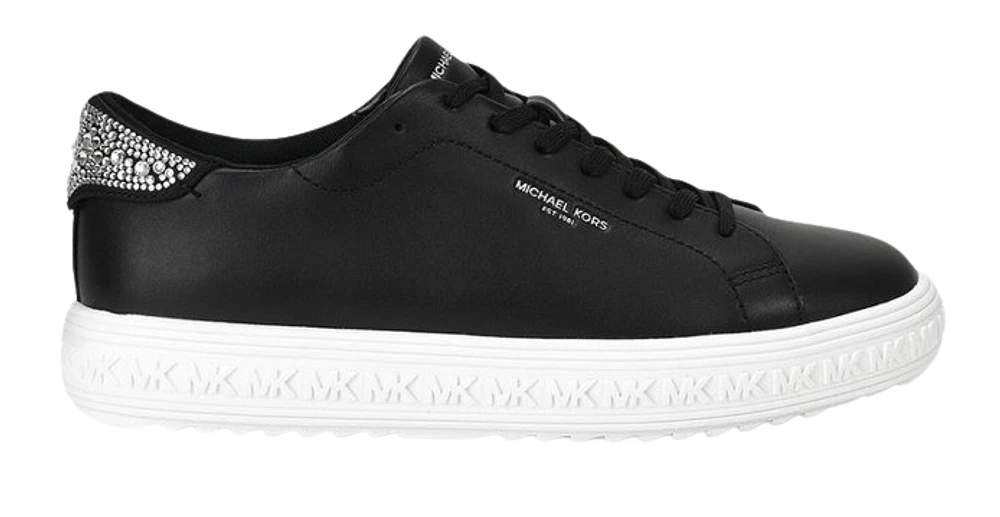 Michael Kors Grove Lace Up Rhinestone Sneakers: blk