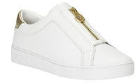 Michael Kors Keaton Zip Slip On Sneakers: Wht/Gld