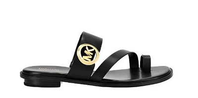 Michael Kors Women Vera Flat thong Leather Sandals: blk