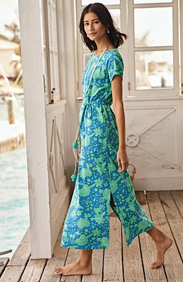 cap-sleeve maxi dress
