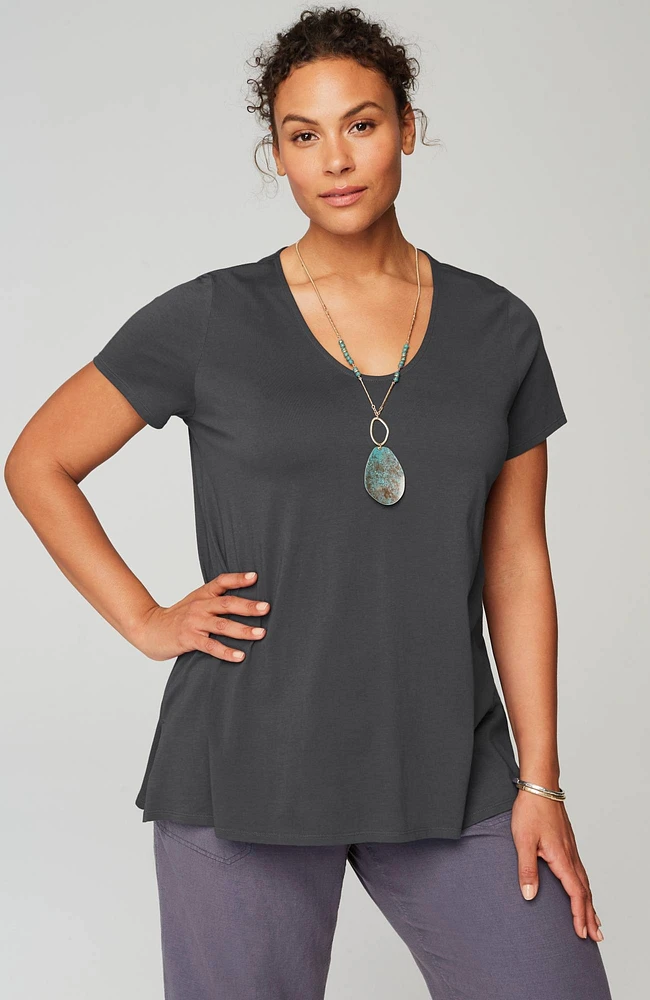 pure jill side-slit elliptical tee