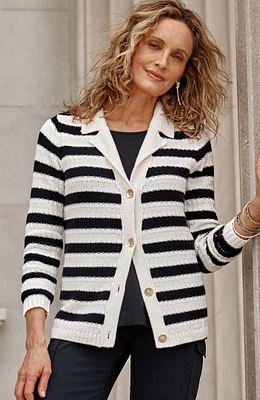 wearever textured collared cardi