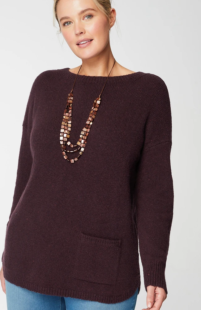 pure jill single-front-pocket sweater