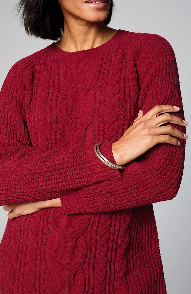 chenille cabled tunic
