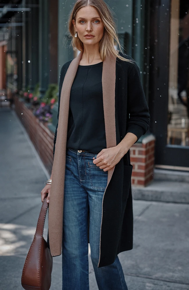 reversible majestic sweater coat