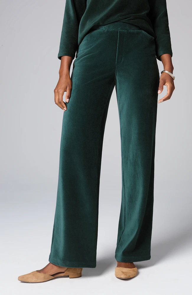 pure jill corded-velour wide-leg pants