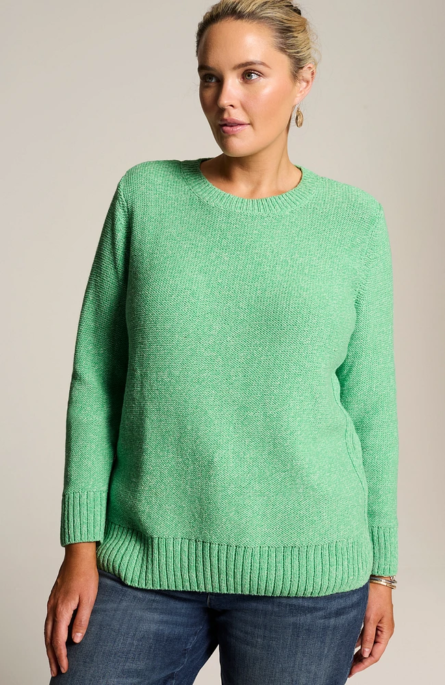 ribbed-detail crew-neck sweater