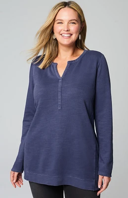 pure jill tea-dyed seamed tunic