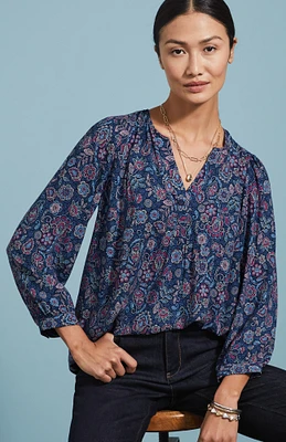 soft voile shirred top