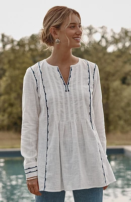 geometric embroidered tunic