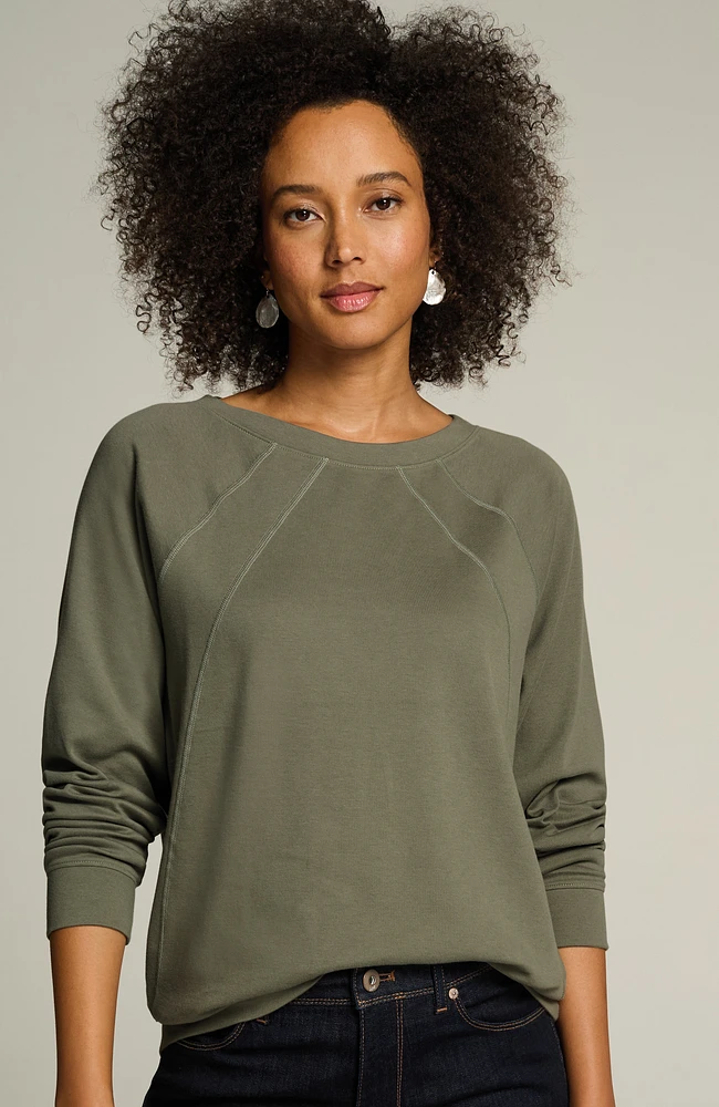 brushed soft-luxe seamed top