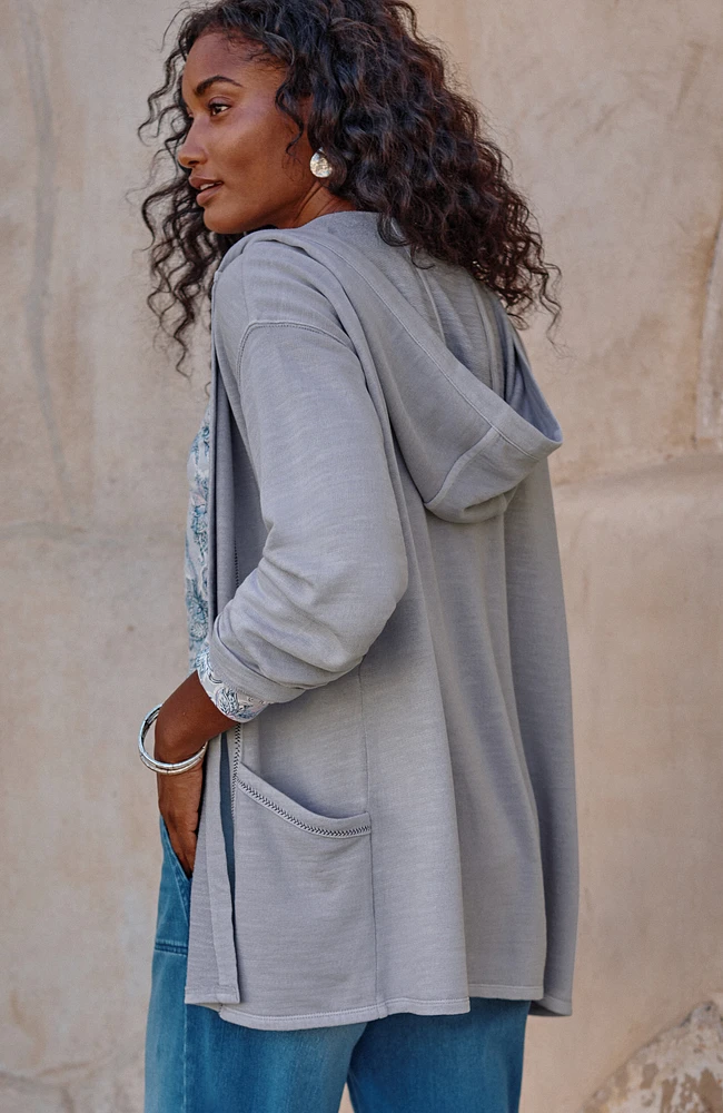 pure jill tea-dyed hooded jacket