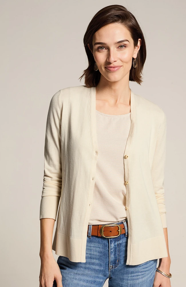 organically grown cotton lightweight cardi