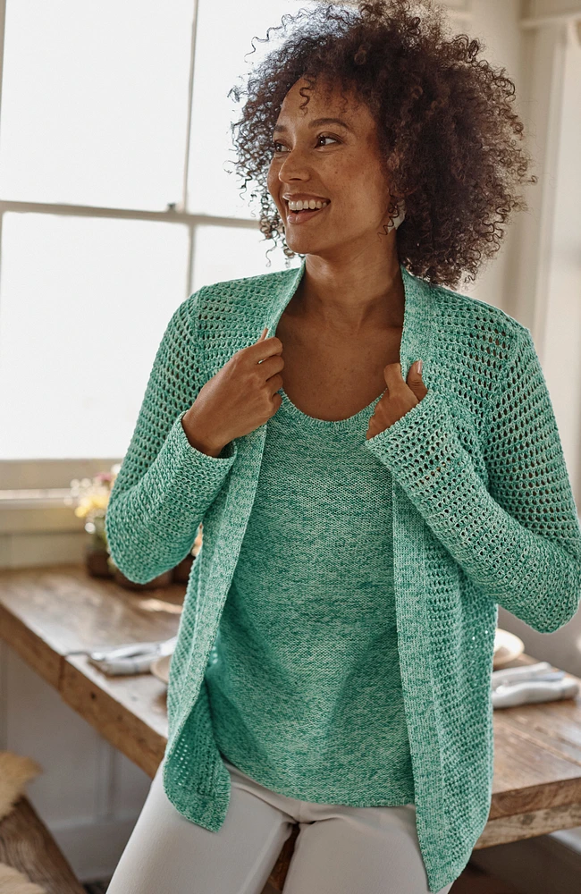 wearever spray-dyed textured cardi