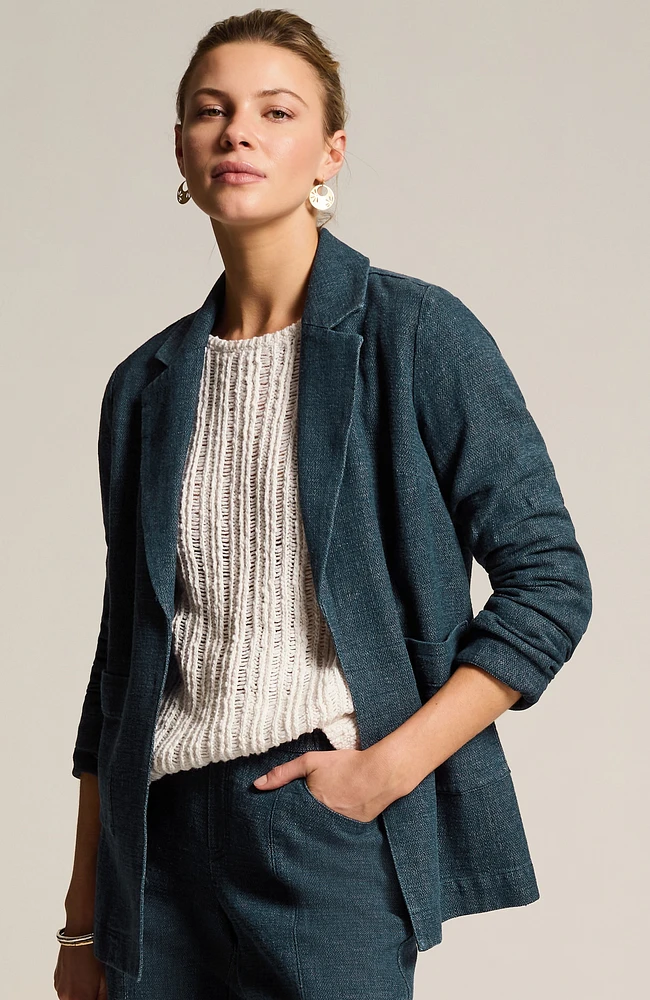 pure jill indigo open-front jacket