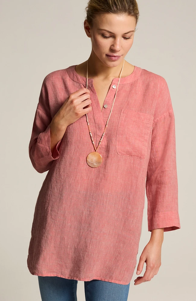pure jill linen one-pocket tunic