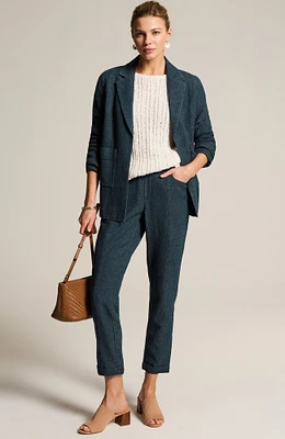 pure jill indigo cuffed pants