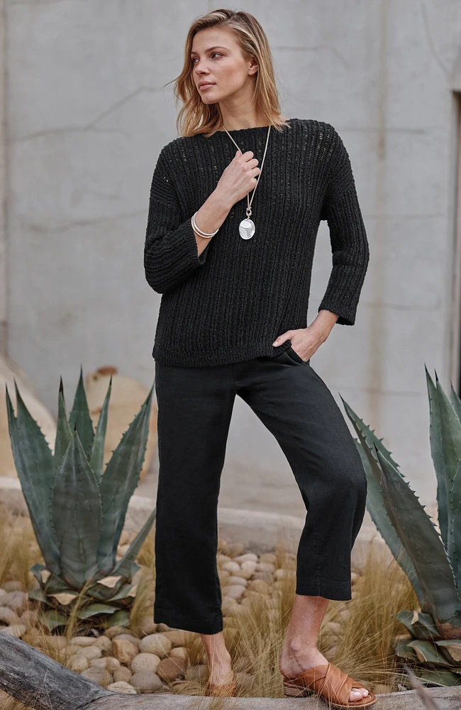pure jill linen cropped pants