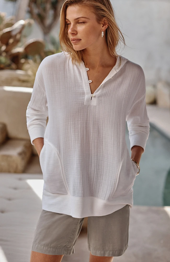 pure jill soft linen-blend shorts