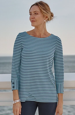 wearever buttoned-cuff top