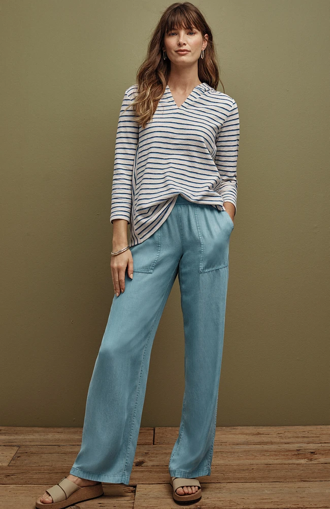 indigo relaxed wide-leg pants