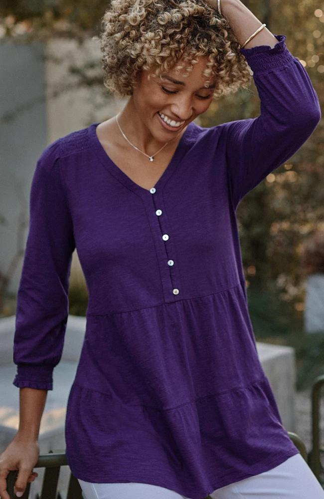 smocked & tiered tunic