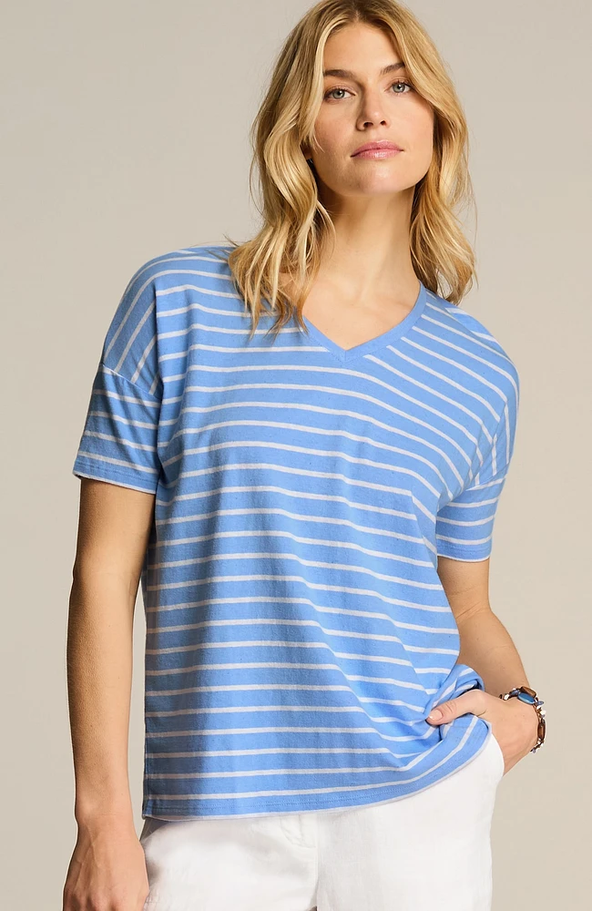 linen-blend relaxed tee