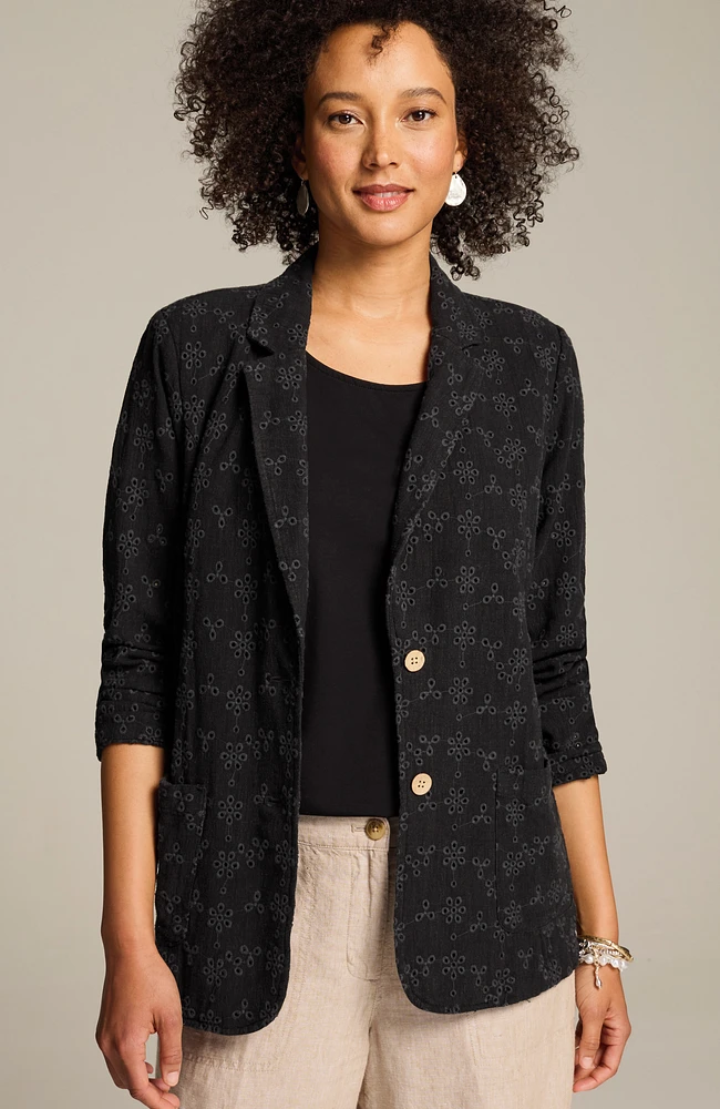 easy eyelet blazer
