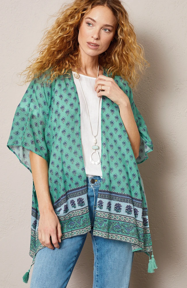 stamped-medallion ruana