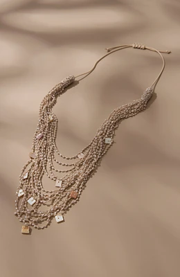 multistrand shell beaded necklace
