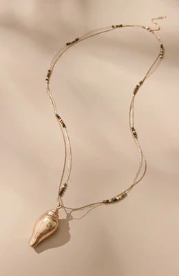 metal conch shell pendant necklace