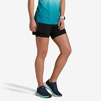 Women's 2-in-1 Running Shorts - Black