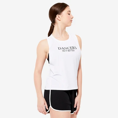 Women’s Modern Dance Cropped Tank Top - White