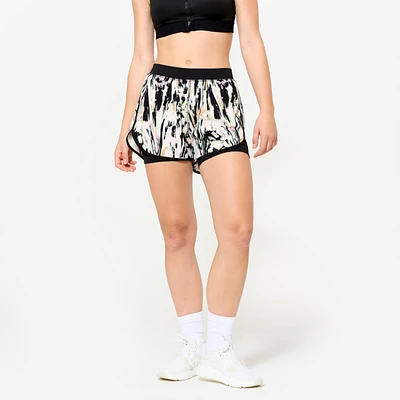 Women’s Double Layer Fitness Shorts with Print