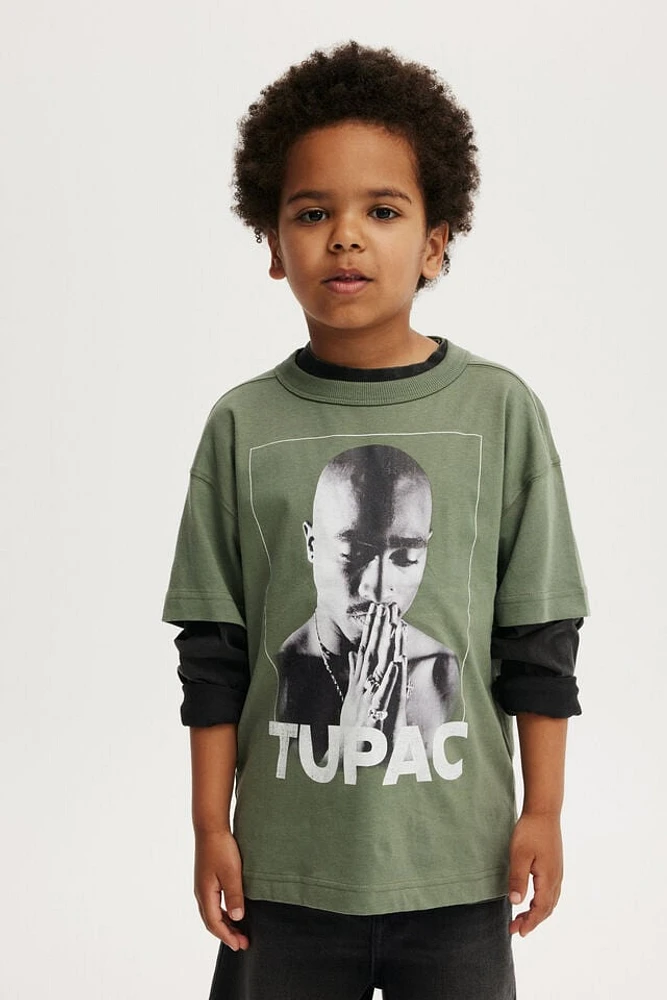 Tupac Drop Shoulder Short Sleeve Tee