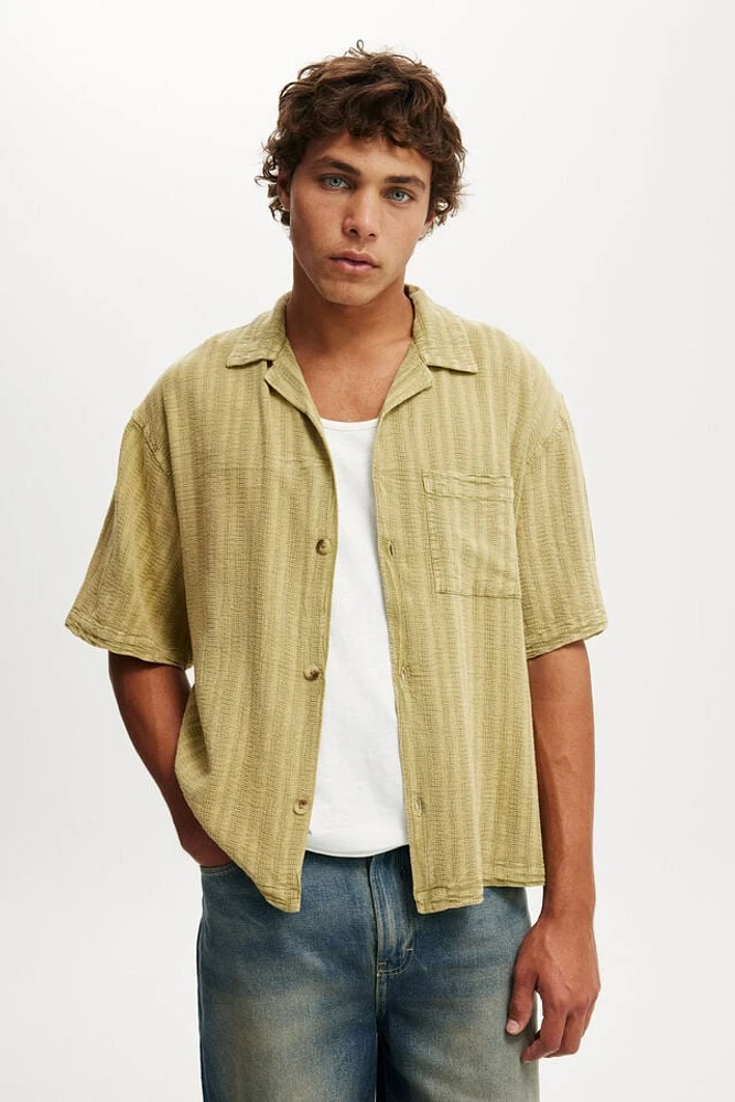 Washed Box Fit Short Sleeve Shirt