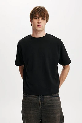 Cropped Fit Textured T-Shirt