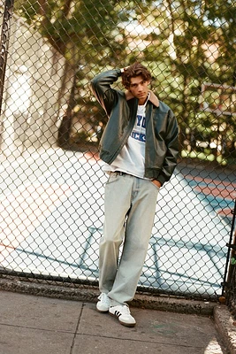 Faux Leather Flight Jacket