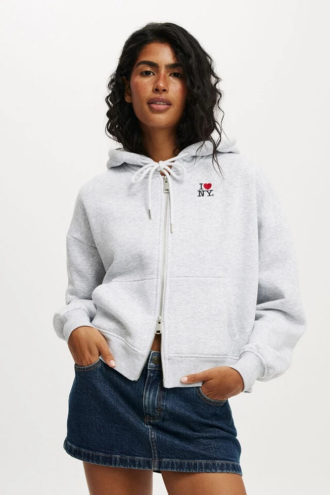 I Love NY Fleece Zip Through Hoodie