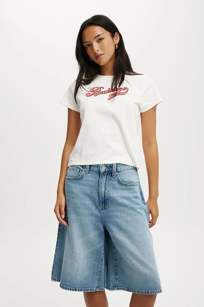 Lyocell Wide Denim Jort
