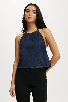 Ali Denim Halter Top