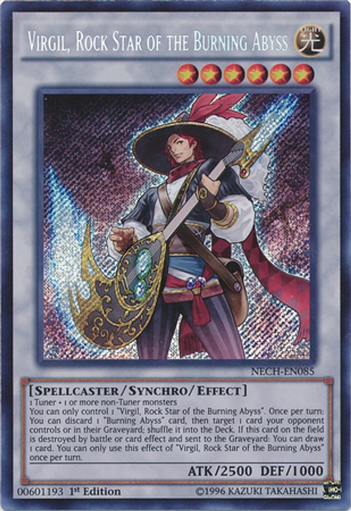 Virgil, Rock Star of the Burning Abyss - NECH-EN085 - Secret Rare - 1st Edition